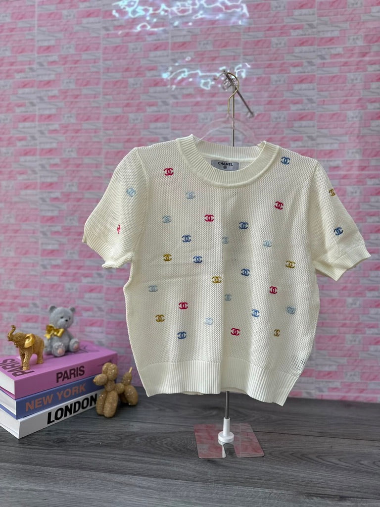 Blusa Chanel beige multi